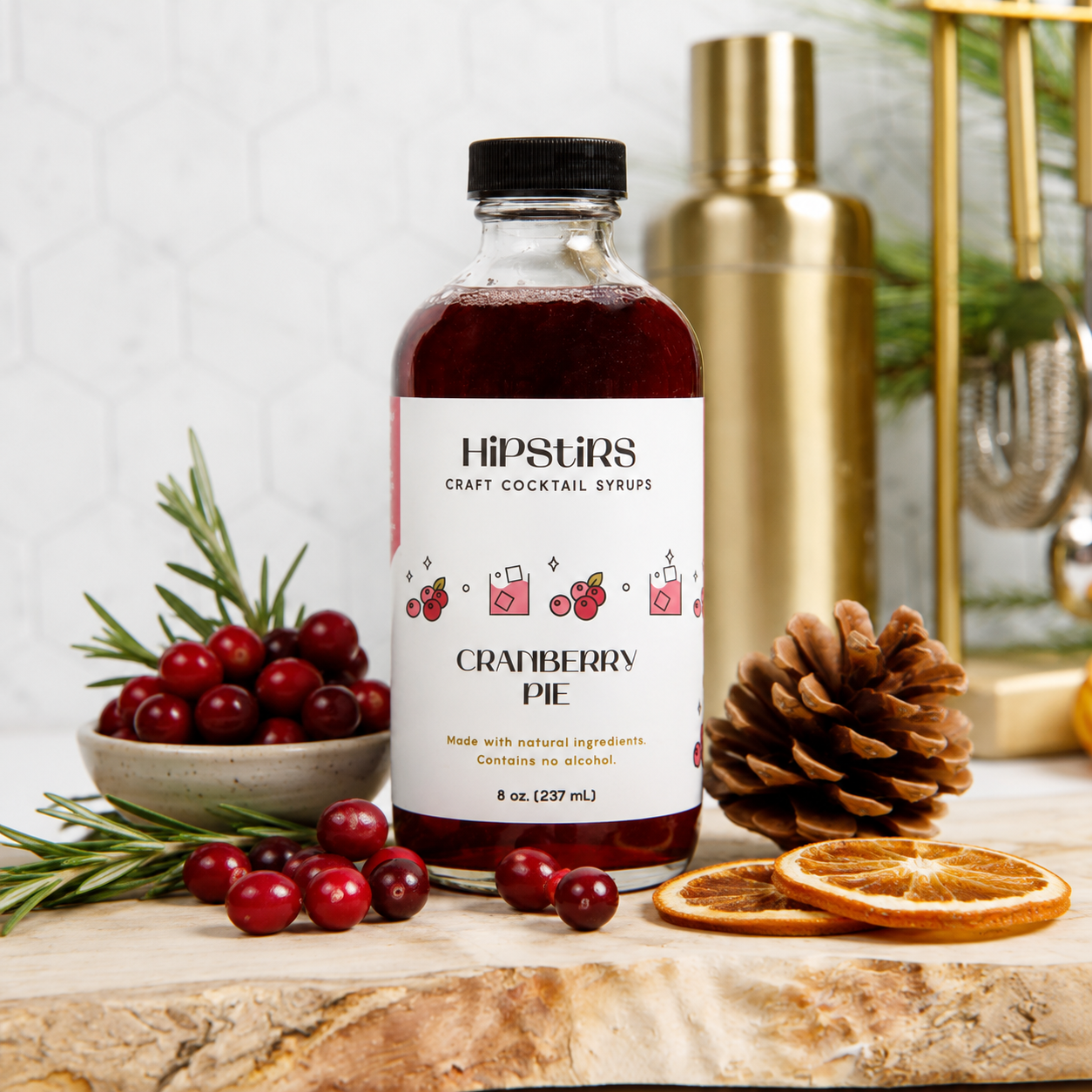 8 zo Cranberry Pie Cocktail Syrup - Image 2