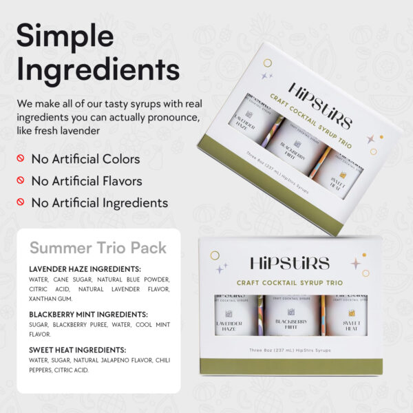 Cocktail Syrup Summer Trio Pack | Lavender Haze, Blackberry Mint, & Sweet Heat - Image 3